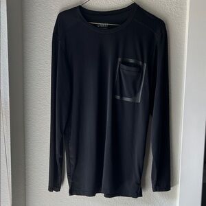 Men's Black Long-Sleeve Pocket Performance Tee